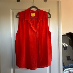 Maeve brand XL 100% silk collared sleevelesss shirt